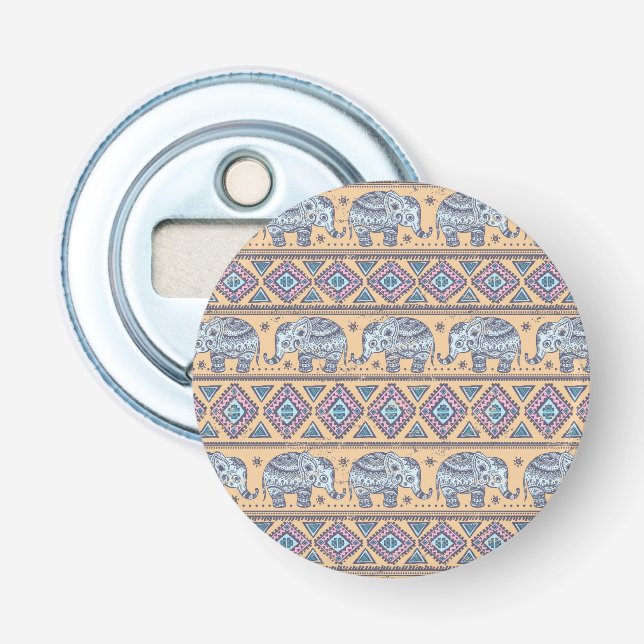 Décapsuleur Motif tribal Blue Ethnic Elephant (Devant)