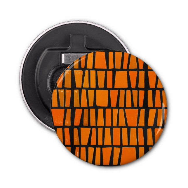 Décapsuleur Motif tribal d'Afrique orange et noire (Devant)