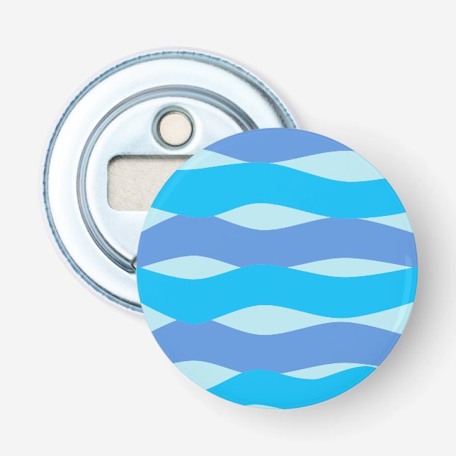 Décapsuleur Motif Vagues Bleues (Devant)