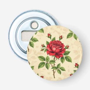 Décapsuleur Motif vintage rose rouge