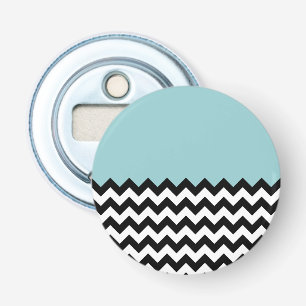 Décapsuleur Motif Zigzag noir et blanc, Chevron, Bleu
