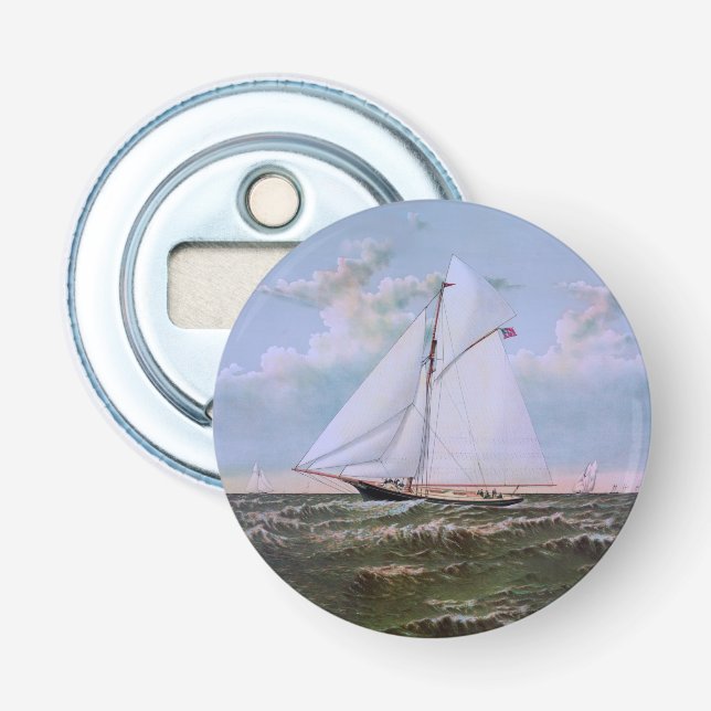 Décapsuleur Navire de voile antique sloop yacht voilier océan (Devant)