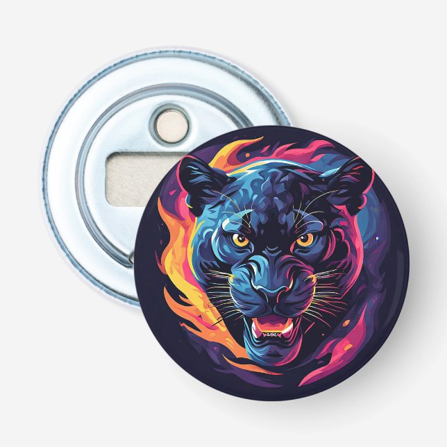 Décapsuleur ⚡ Néon Fureur de la Panthère Lumineuse 🐆 Art Urba (Devant)