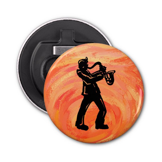 Décapsuleur New York Boogie Nights Saxophone Orange (Devant)