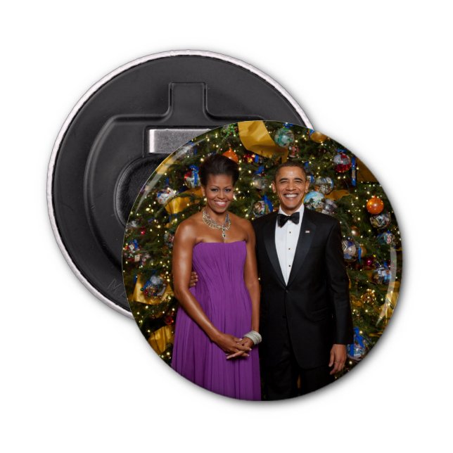 Décapsuleur Noël du président Barack Obama et de Michelle (Devant)