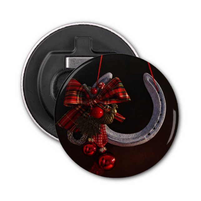 Décapsuleur Noël équestre pendre en fer à cheval Photo (Devant)