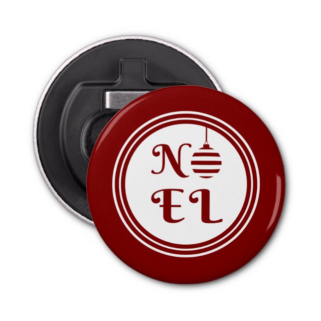 Décapsuleur NOEL Noël Vacances Rouge et Blanc (Devant)