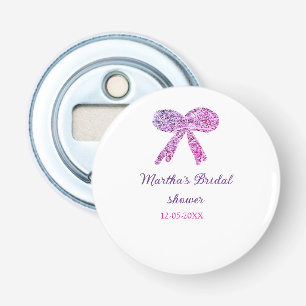 Décapsuleur Nœud rose violet scintillement paillettes mariage