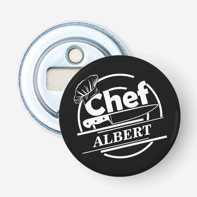 Décapsuleur Nom customisé Chef Noir (Devant)