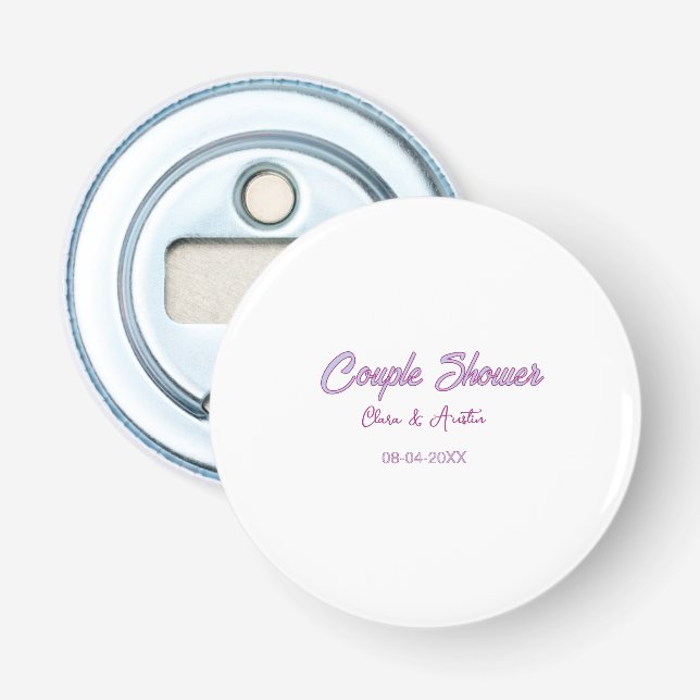 Décapsuleur nom de douche de couple date gris tendance simple  (Devant)