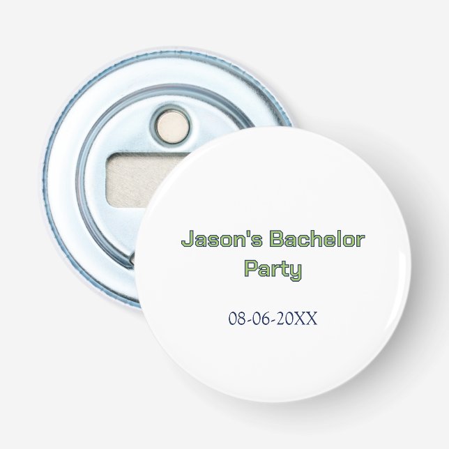 Décapsuleur Nom de la fête de Bachelor date simple minimal mei (Devant)