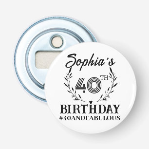Décapsuleur Nom de la fête du 40e anniversaire mignon Texte no