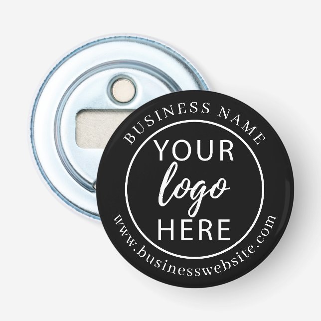 Décapsuleur Nom de logo d'entreprise noir personnalisable (Devant)