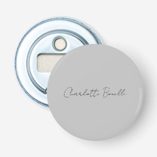 Décapsuleur Nom de script manuscrit minimaliste Gris