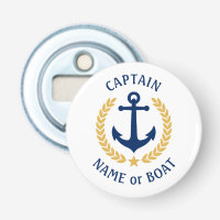 Nom du bateau capitaine Ancre Gold Style Laurel Ro