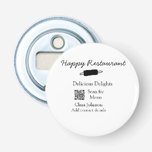 Décapsuleur Nom du restaurant scan QR menu ajouter les coordon