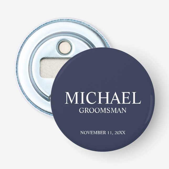 Décapsuleur Nom et monogramme du Groomsman Personnalisé de la  (Devant)