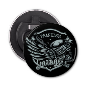 Décapsuleur Nom personnalisé Biker Skull Wings Motorcycle Gara