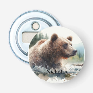 Décapsuleur Nom personnalisé Grizzly Ours Faune Nature Art
