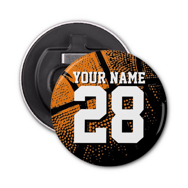 Décapsuleur Nom personnalisé maillot de basket-ball numéro mag (Devant)