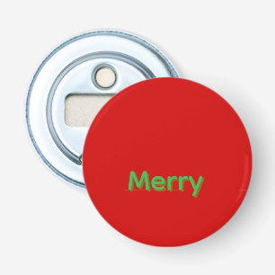 Décapsuleur Nom vert joyeux sur fond rouge