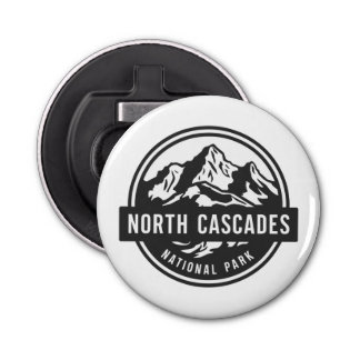 Décapsuleur North Cascades National Park Emblem noir blanc