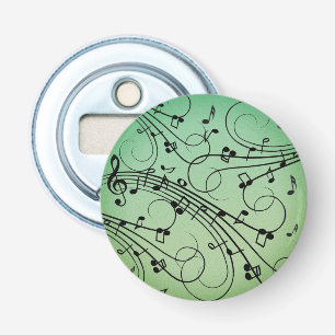 Décapsuleur Notes de fantaisie Design de musique verte