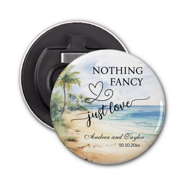 Décapsuleur Nothing Fancy Just Love Elegant Wedding favor (Devant)