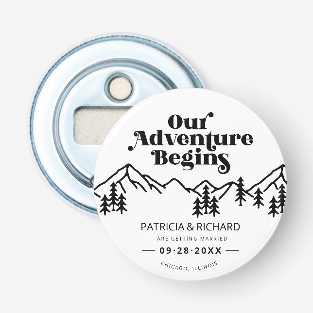 Décapsuleur Notre aventure commence Enregistrement de mariage  (Devant)