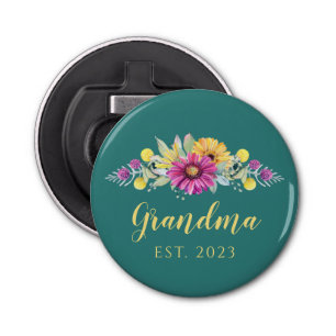 Décapsuleur Nouveau grand-mère élégant floral Turquoise vert