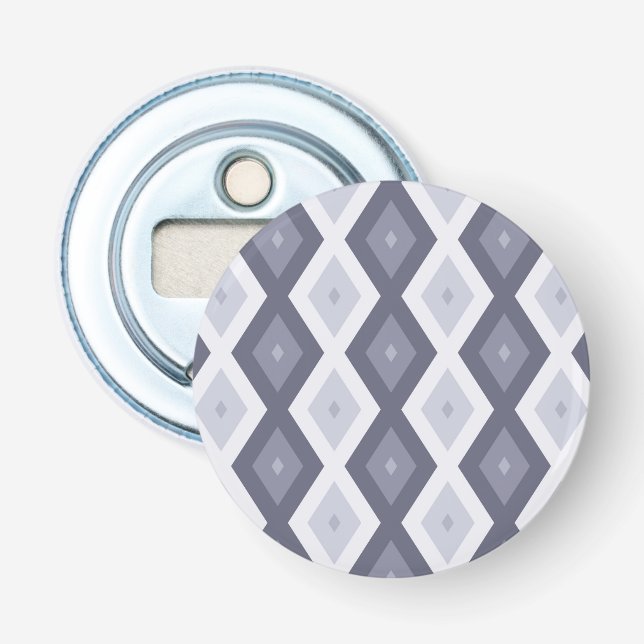 Décapsuleur Nuances de bleu gris motif diamant (Devant)