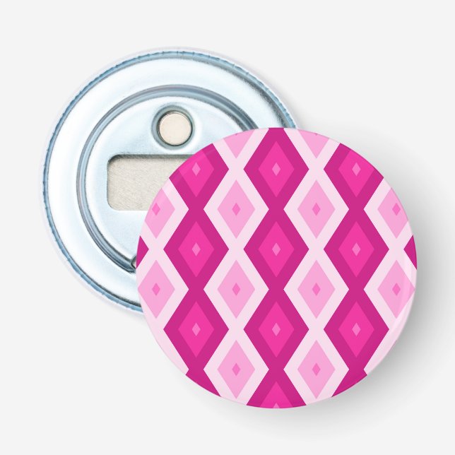 Décapsuleur Nuances de motif de diamant fuchsia (Devant)