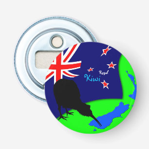 Décapsuleur Oiseau "de kiwi royal" et carte de la Nouvelle