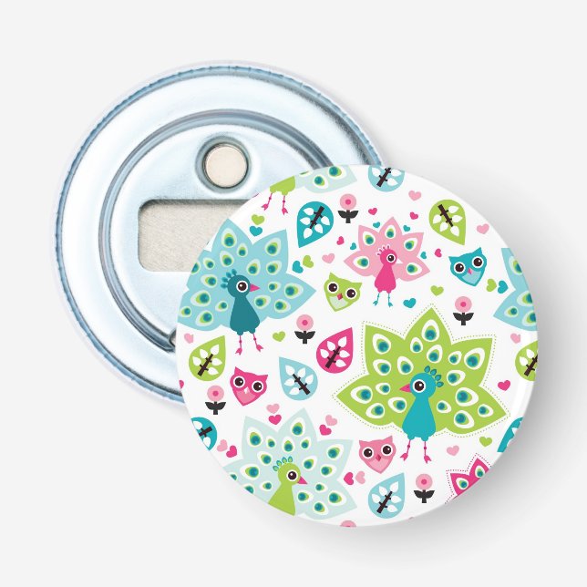 Décapsuleur oiseau et hibou de paon (Devant)