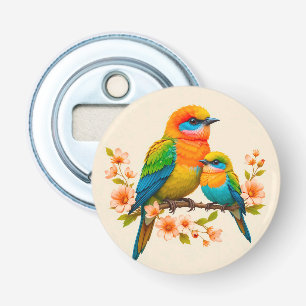 Décapsuleur Oiseaux Colorés Posés sur une Branche