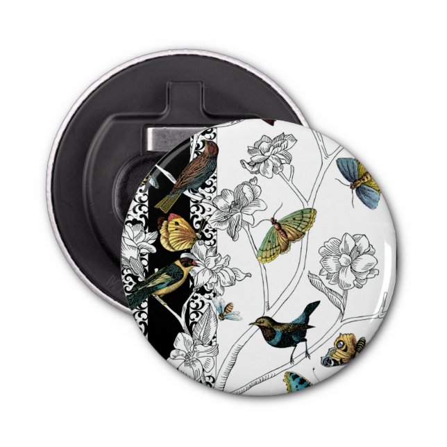 Décapsuleur Oiseaux et papillon sur un arrière - plan noir et (Devant)