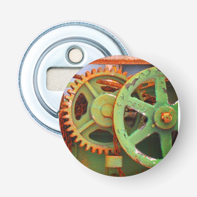 Décapsuleur Old Factory Machinery Gears Wheels Vieux Hull (Devant)