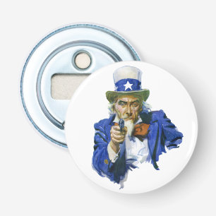 Décapsuleur Oncle Sam patriotique vintage avec chapeau à étoil