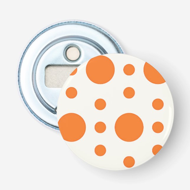 Décapsuleur Orange Polka Dot Retro Design Bottle Opener (Devant)