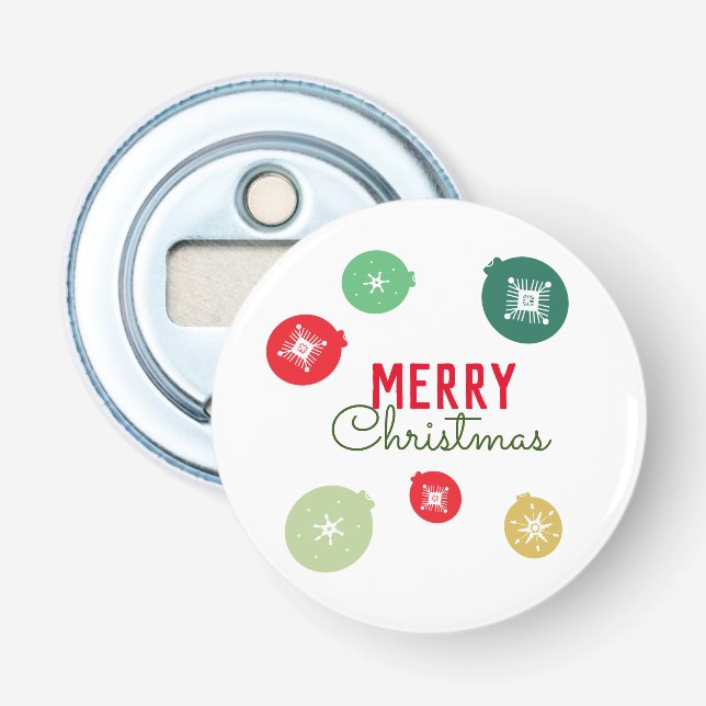 Décapsuleur Ornement Flocons de Neige Joyeux Noël  (Devant)