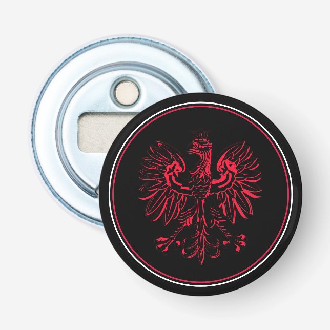 Décapsuleur Ouvrage de bouteille de drapeau polonais, Emblème  (Devant)
