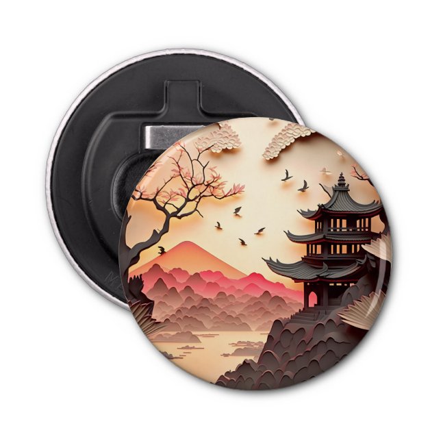 Décapsuleur Ouvrage de bouteille de papier coupé chinois ancie (Devant)