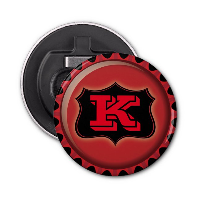 Décapsuleur Ouvreur de bouteille personnalisé de monogramme (Devant)