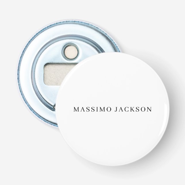 Décapsuleur Own Name Decorative Chic Plain Simple Black White (Devant)