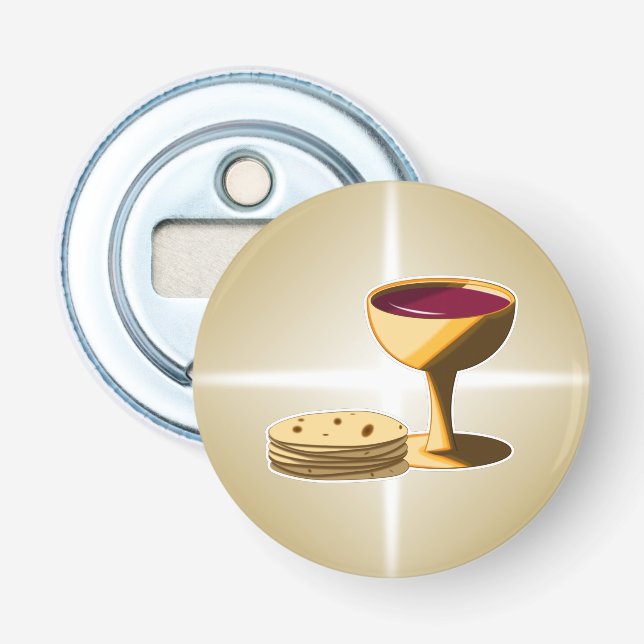 Décapsuleur Pain et vin sans levain Le Dernier souper Pâques (Devant)