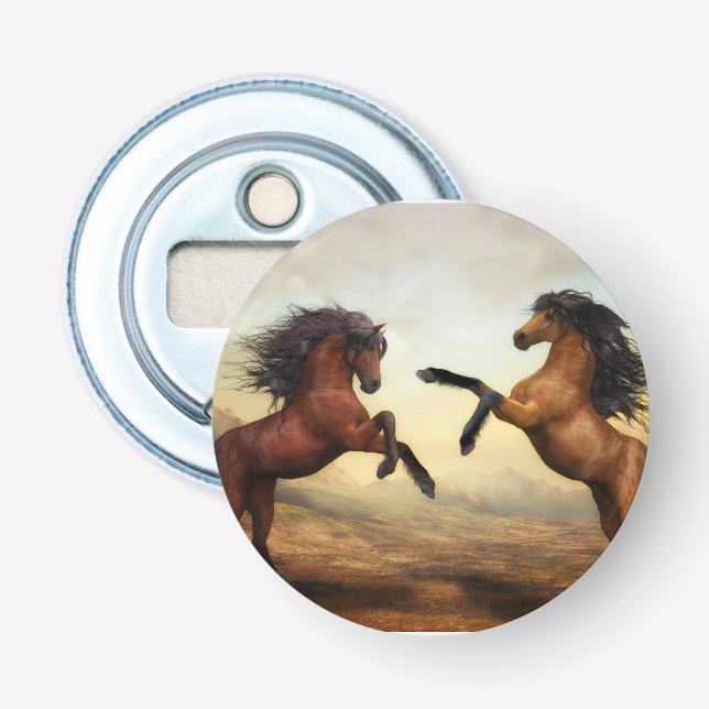 Décapsuleur paire de chevaux sauvages   (Devant)