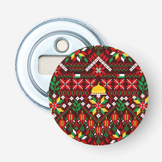 Décapsuleur Palestine Tatreez Broderie traditionnelle (Devant)