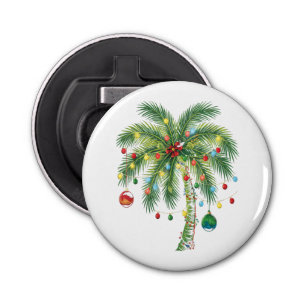 Décapsuleur Palmier de Noël tropical avec lumières et ornam
