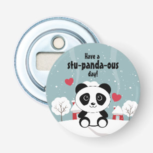 Décapsuleur Panda Bébé Cute En Hiver Gris Neige