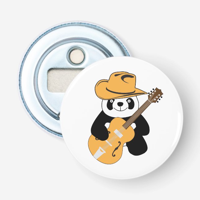 Décapsuleur Panda drôle avec guitare (Devant)